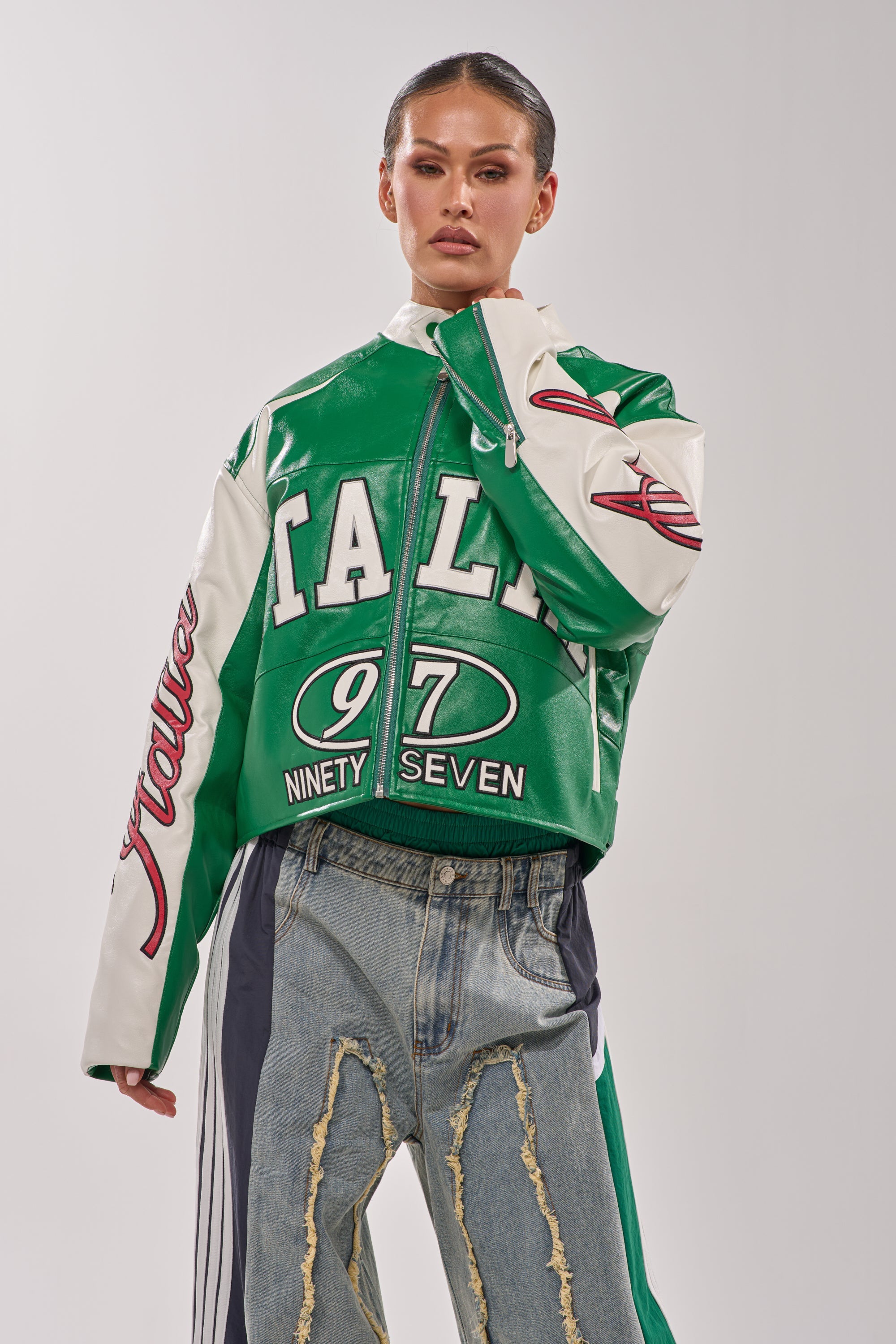 CATCHING FLIGHTS EMBROIDERED BOMBER