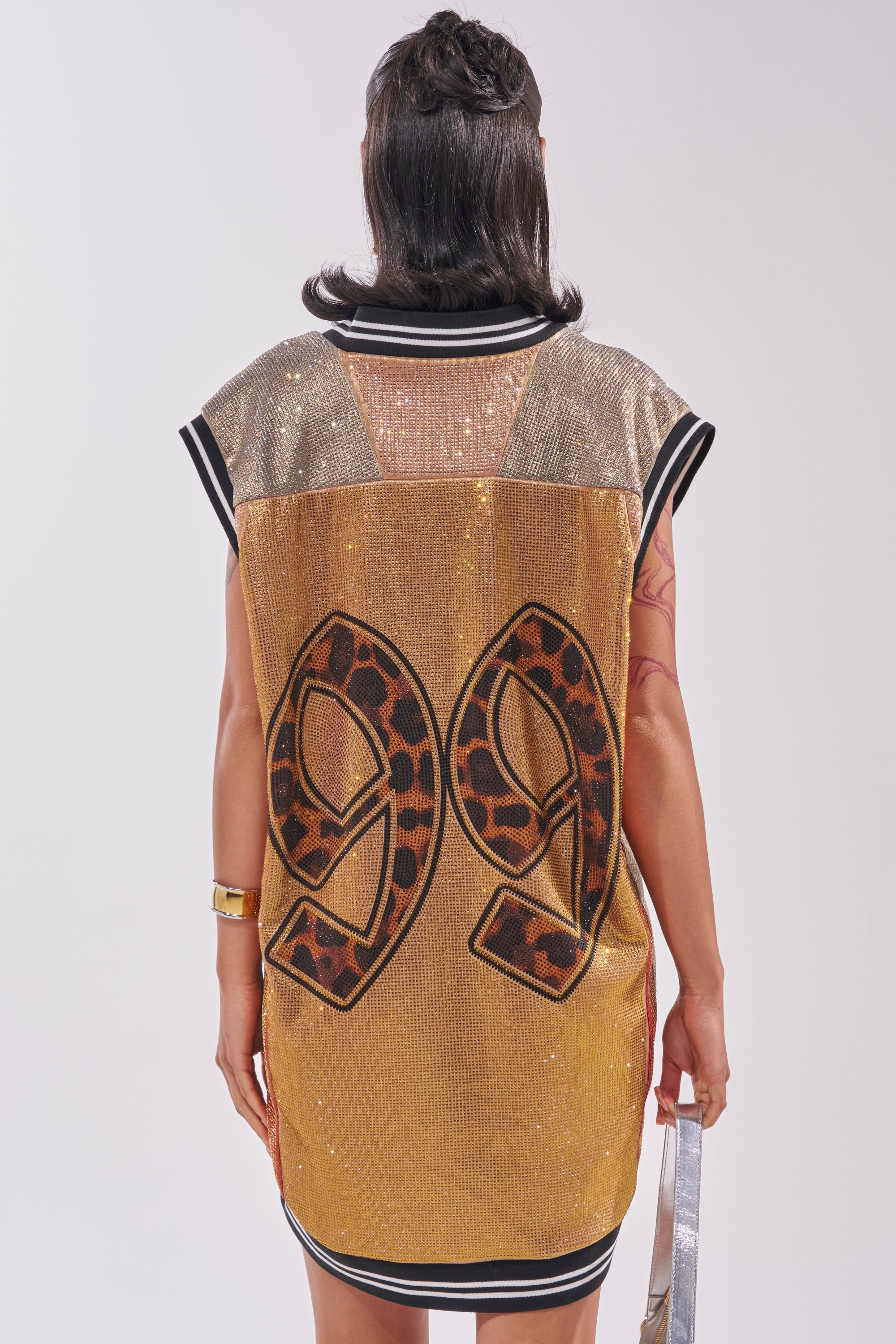 REESE COLORBLOCK RHINESTONE SLEEVELESS JERSEY MINI DRESS