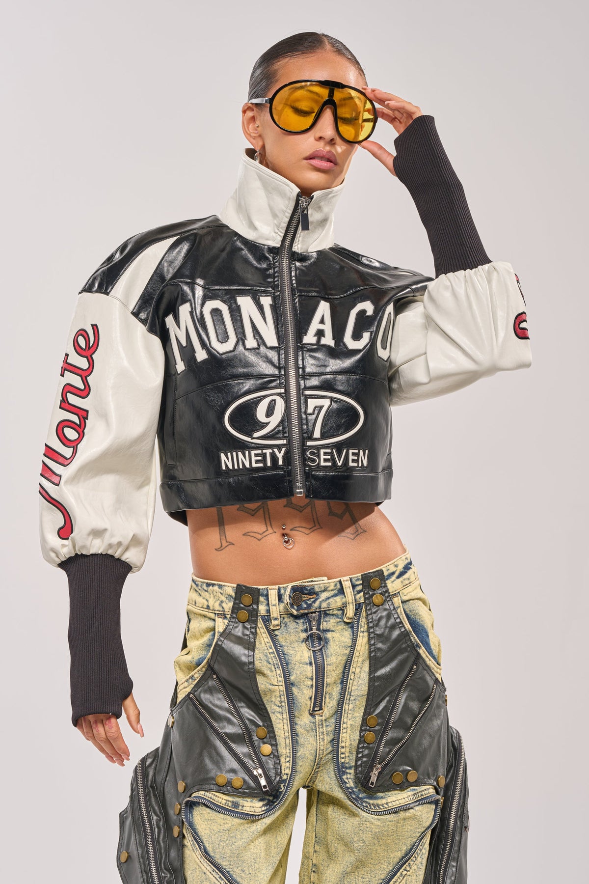 LET'S RACE EMBROIDERED BOMBER