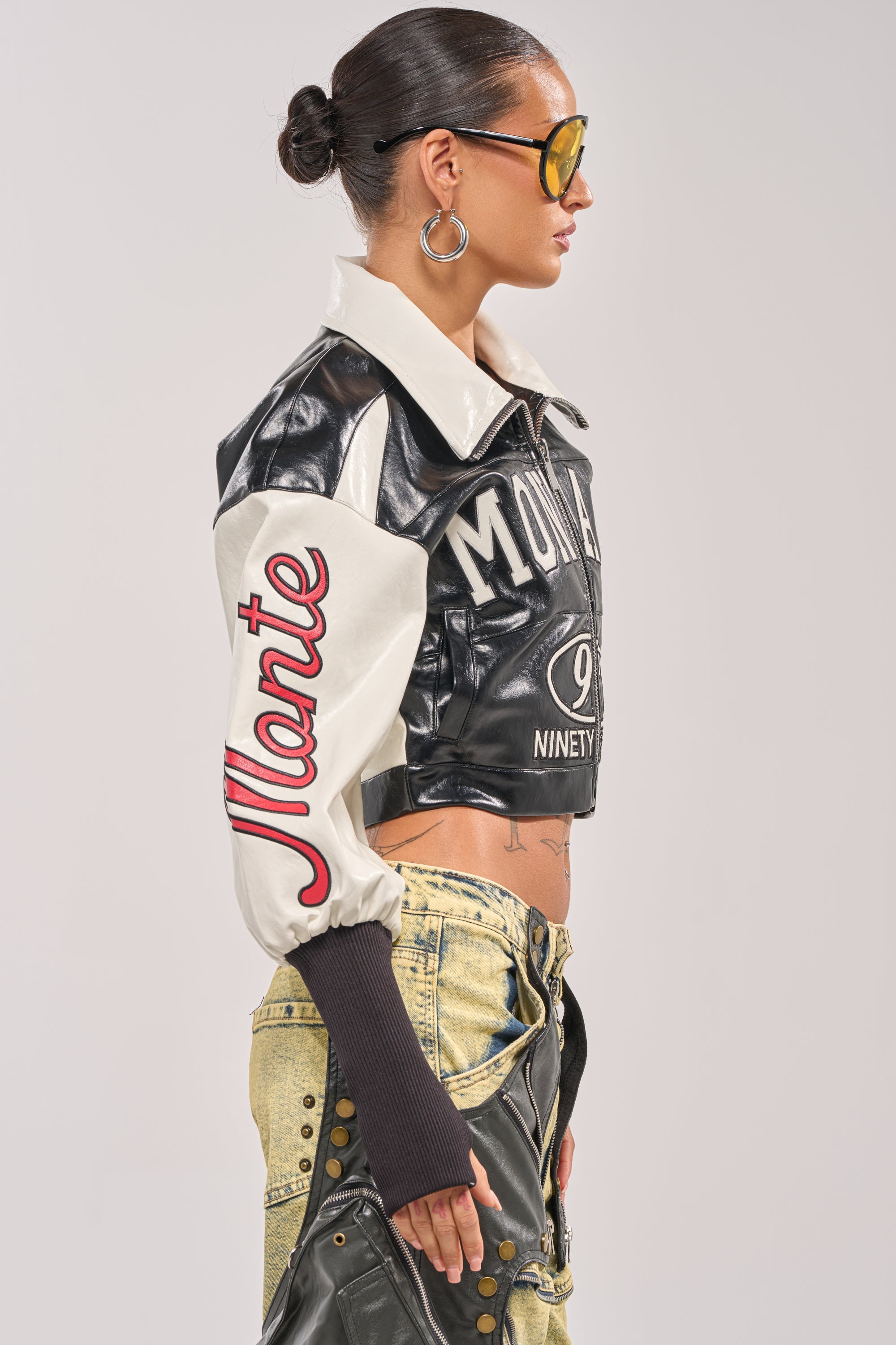 LET'S RACE EMBROIDERED BOMBER