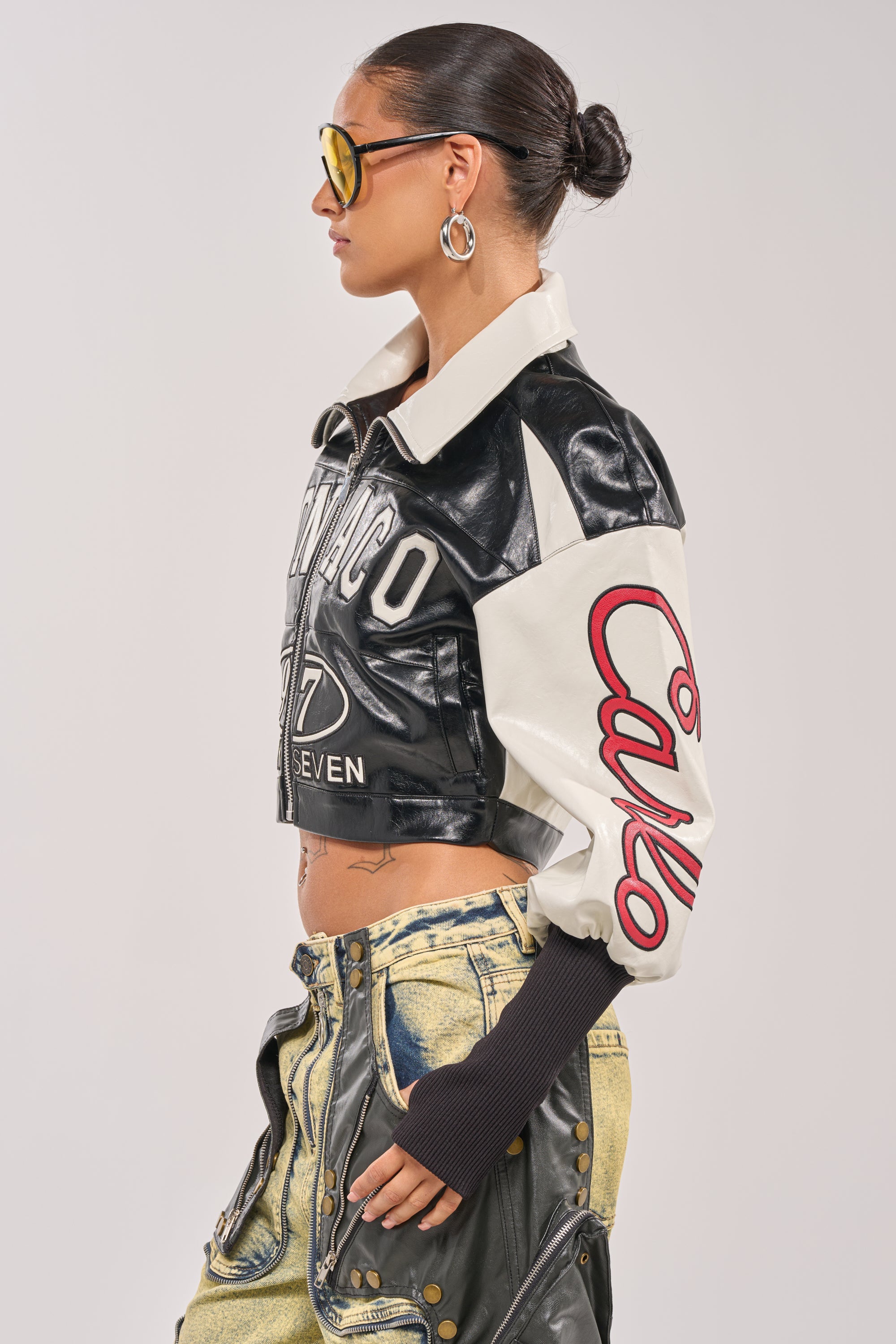 LET'S RACE EMBROIDERED BOMBER