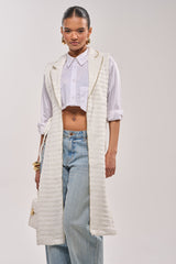 HONEY HONEY SPLIT VEST IN TWEED