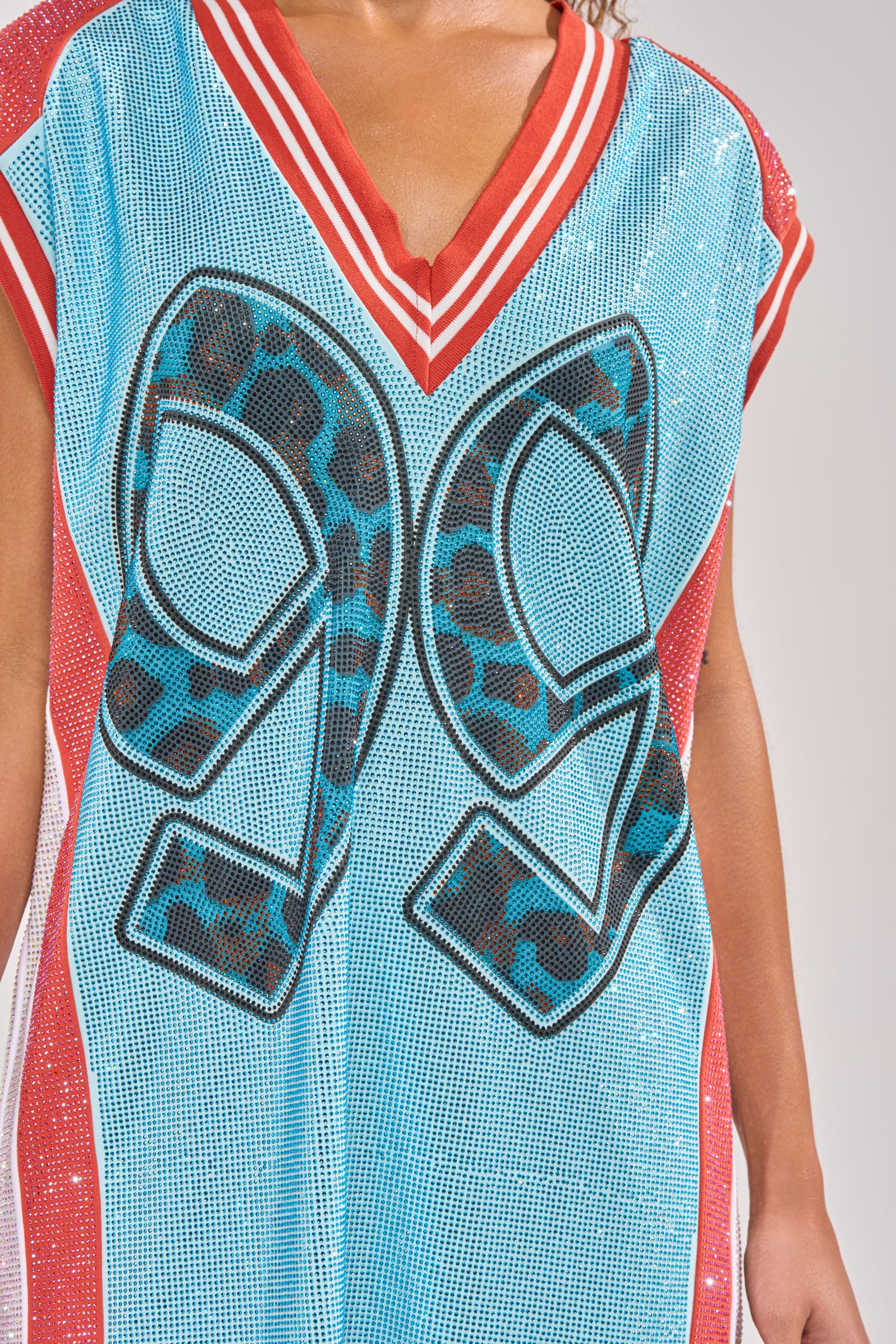 RYAN COLORBLOCK SLEEVELESS JERSEY IN BLUE COMBO