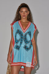 RYAN COLORBLOCK SLEEVELESS JERSEY IN BLUE COMBO