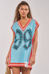 RYAN COLORBLOCK SLEEVELESS JERSEY IN BLUE COMBO