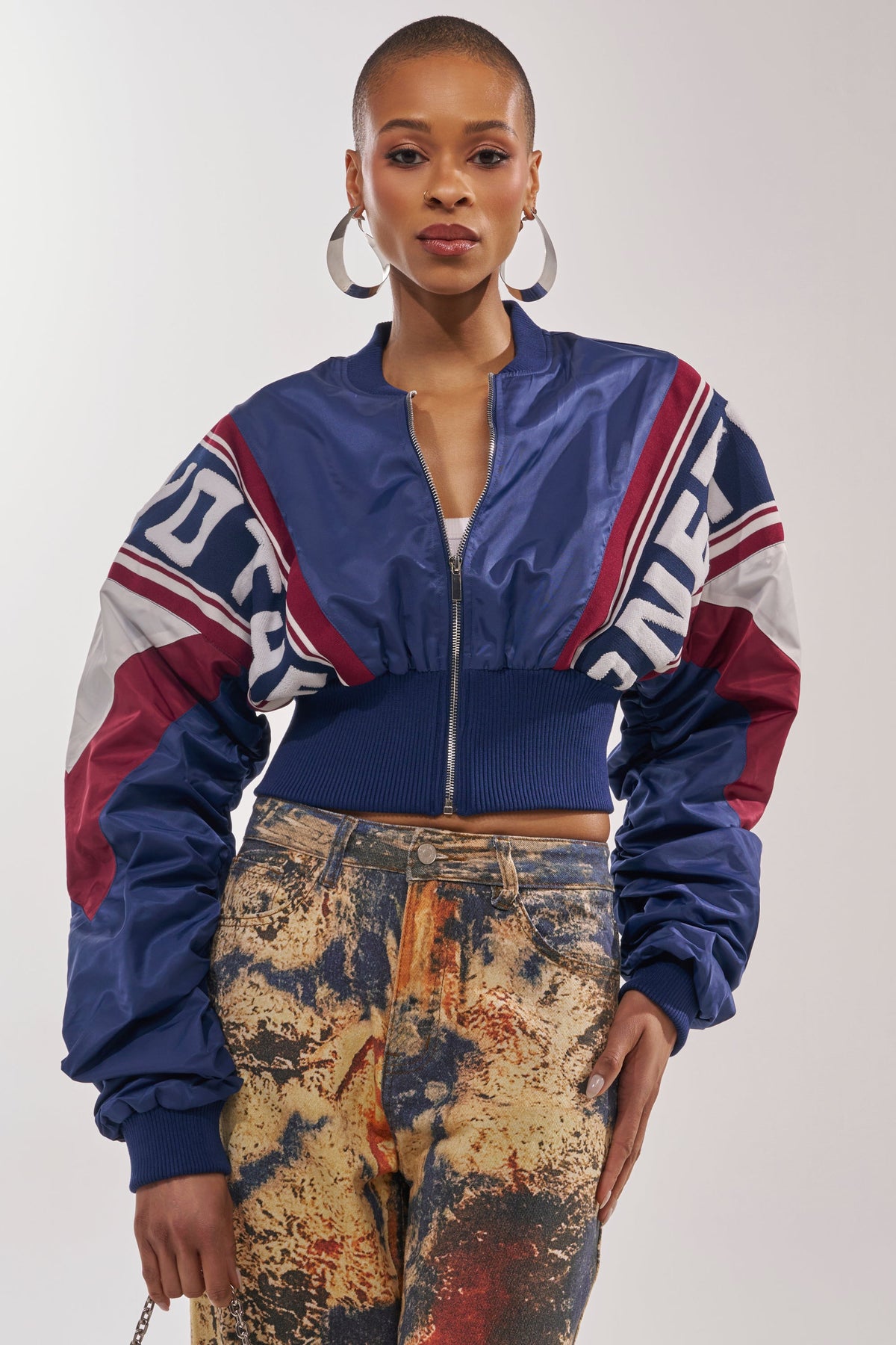 PHOENIX MIXED MEDIA BOMBER IN NAVY