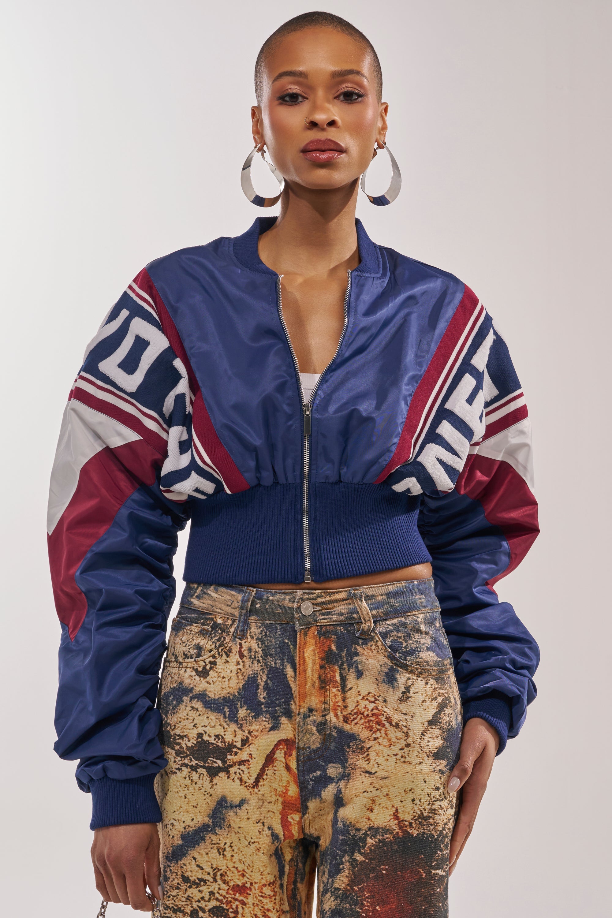 PHOENIX MIXED MEDIA BOMBER IN NAVY