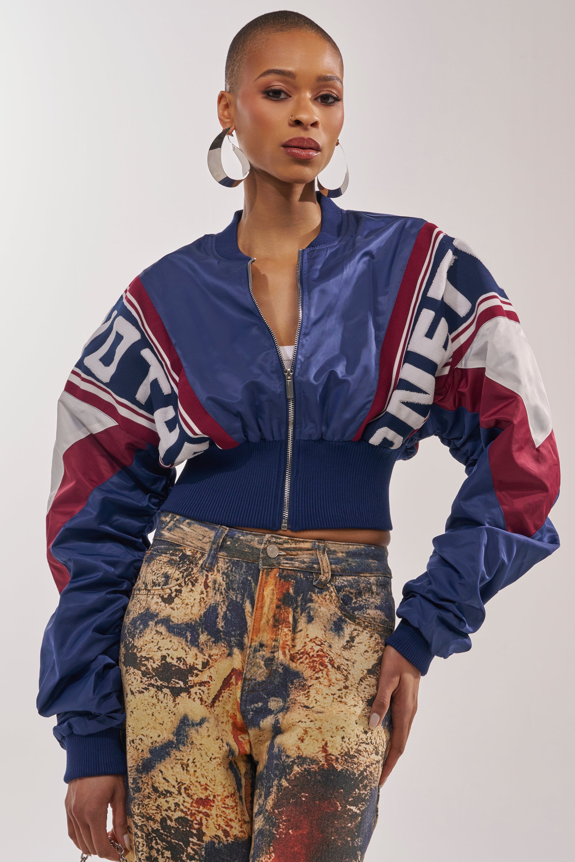 PHOENIX MIXED MEDIA BOMBER IN NAVY