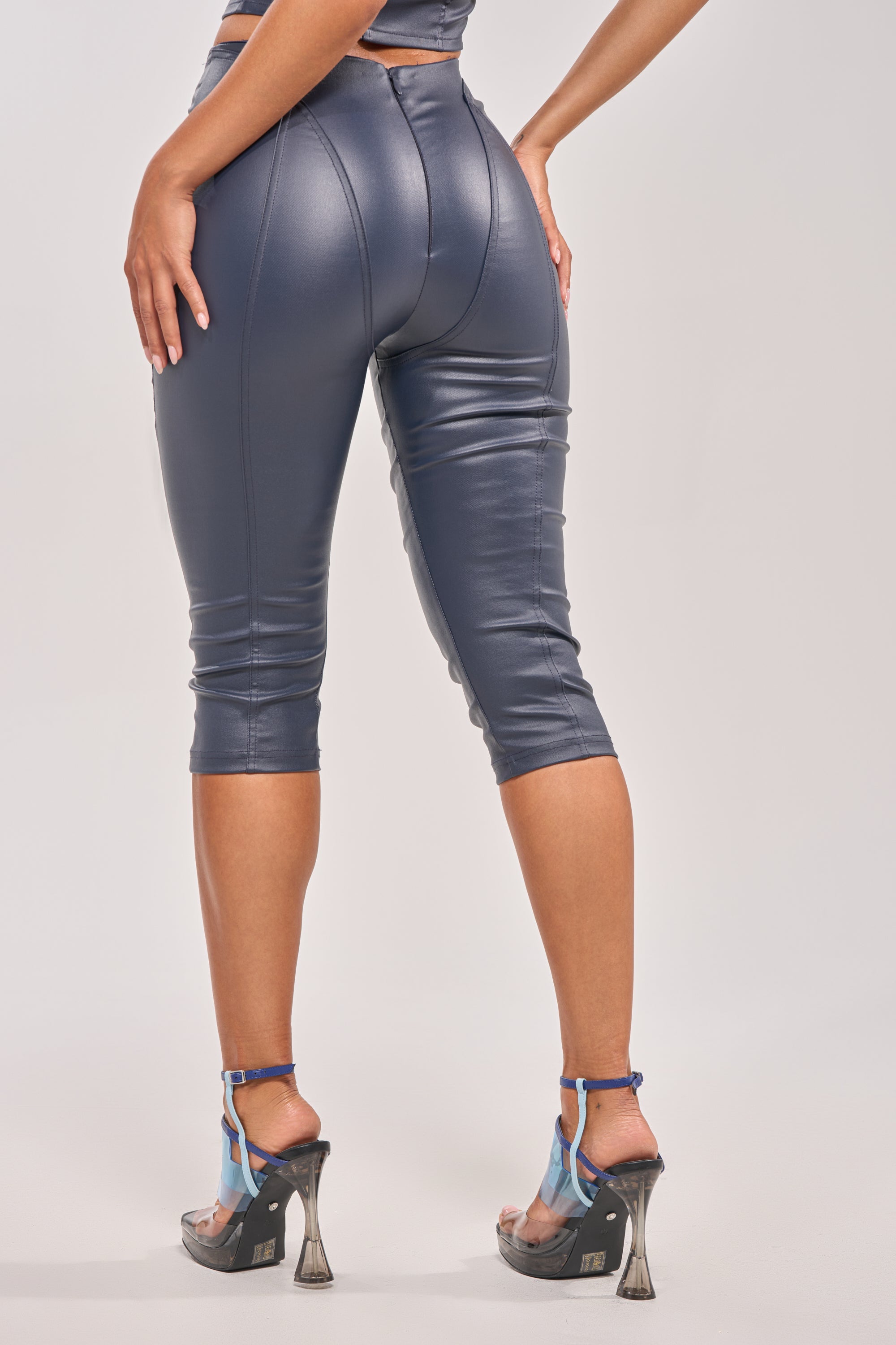 BIG CITY LIVIN FAUX LEATHER CAPRI