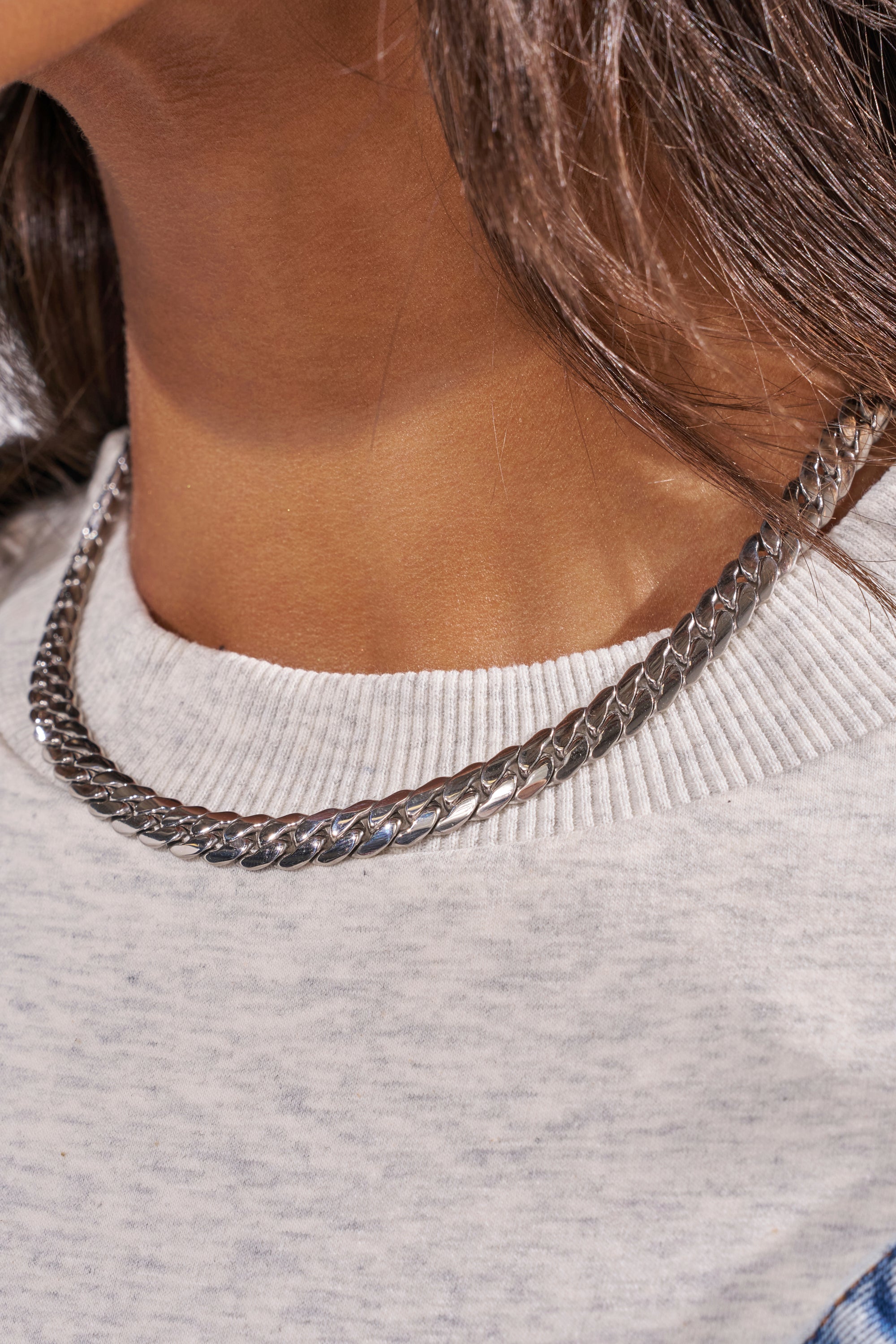 16 INCH MIAMI CHAIN 8MM IN SILVER