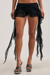 FESTIVAL QUEEN MINI SKIRT IN BLACK