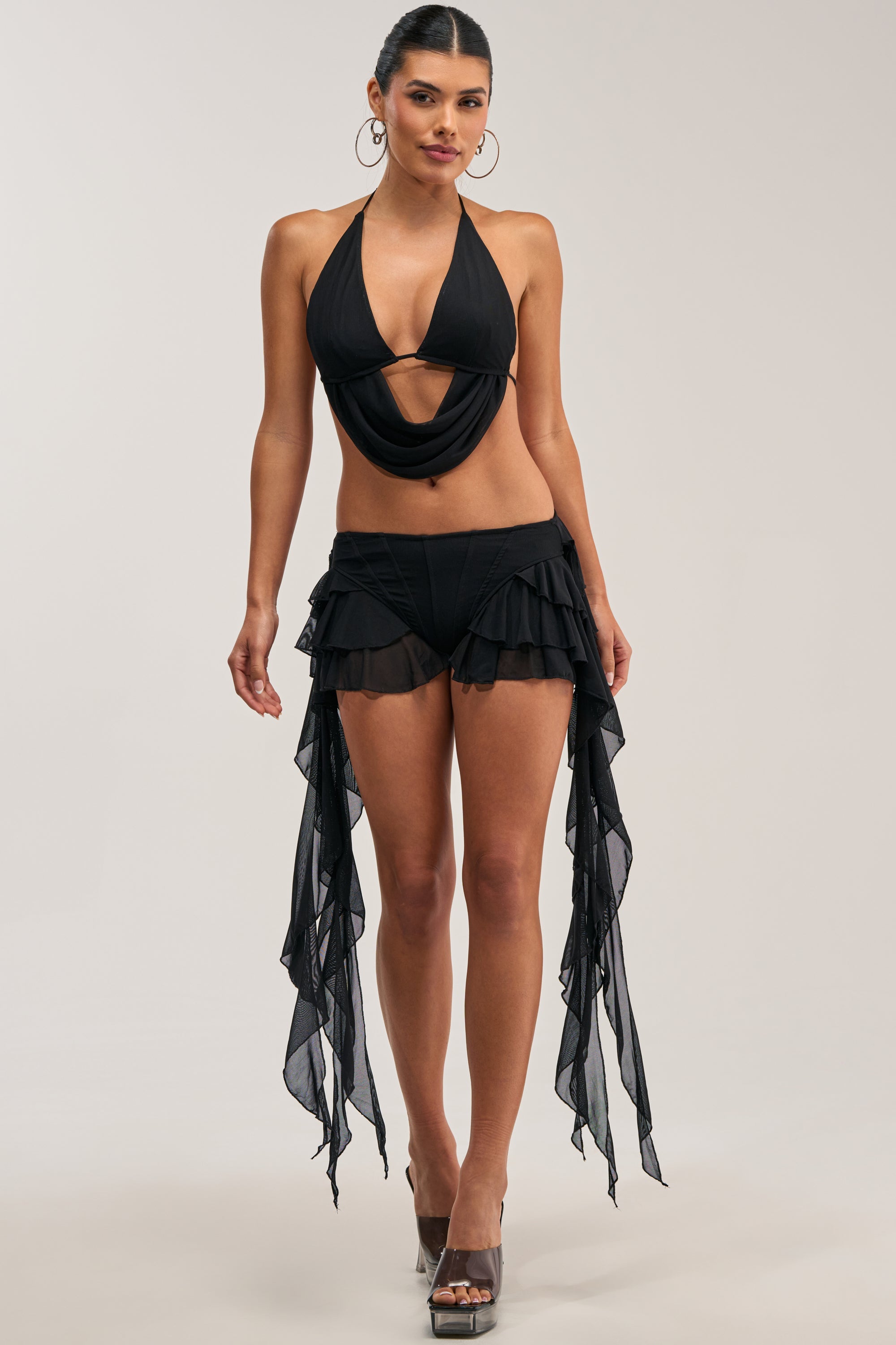FESTIVAL QUEEN MINI SKIRT IN BLACK
