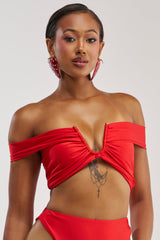 HOTTIE ALERT MESH BLOUSE IN RED