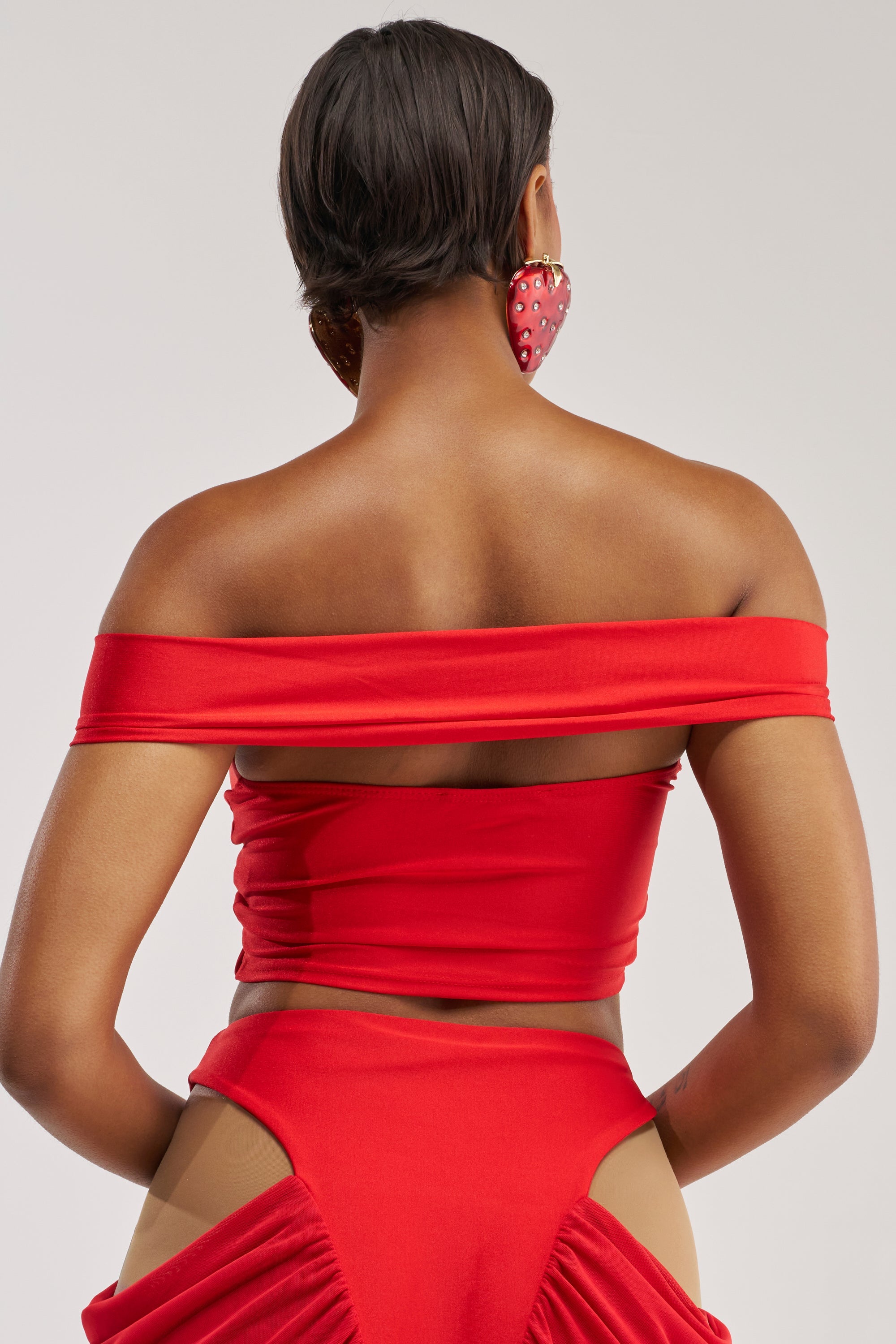 HOTTIE ALERT MESH BLOUSE IN RED