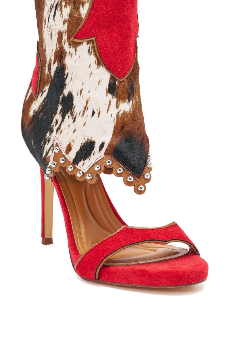 AZALEA WANG TAHLIE COW MULTI WESTERN GLADIATOR SANDAL