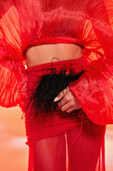 MIDNIGHT IN PARIS FEATHER CLUTCH