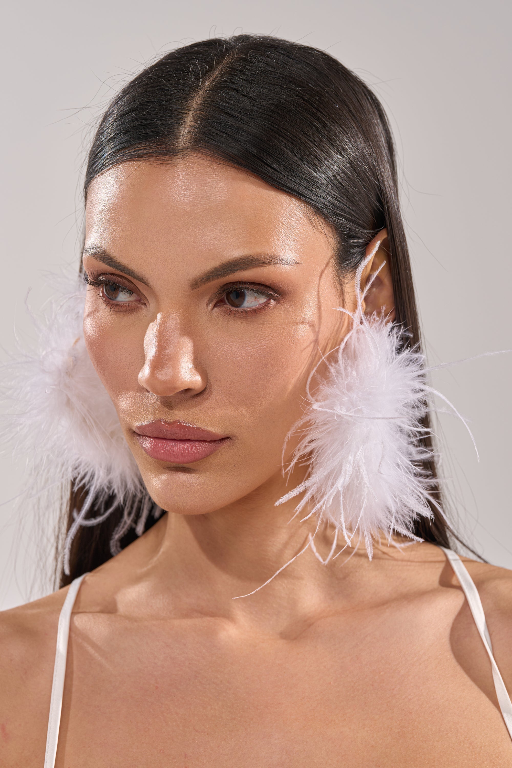 WITH IT FEATHER HOOP EARRING