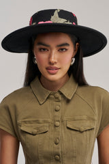 ALIYA FLORAL BRIM HAT