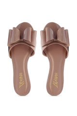 TIZZY NUDE BOW SLIP ON FLAT SANDAL