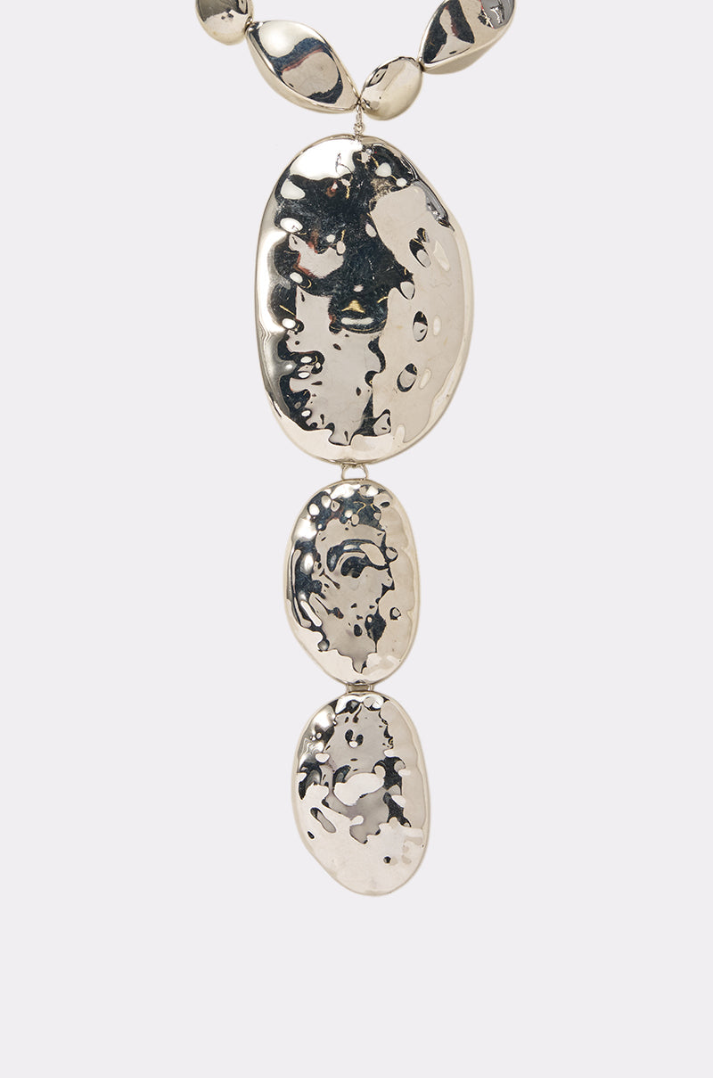 LIQUID CHROME STATEMENT NECKLACE