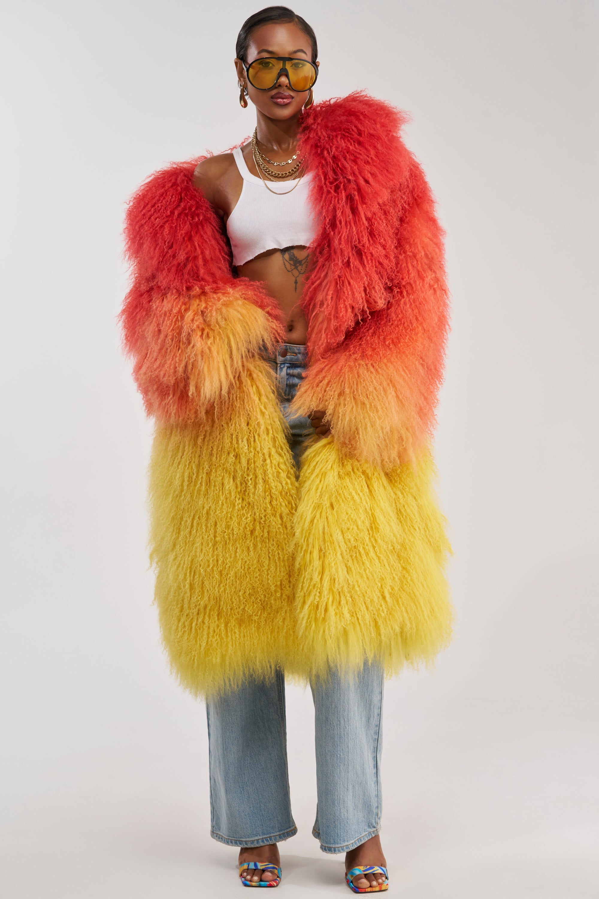 TROPEZ GENUINE MONGOLIAN FUR COAT