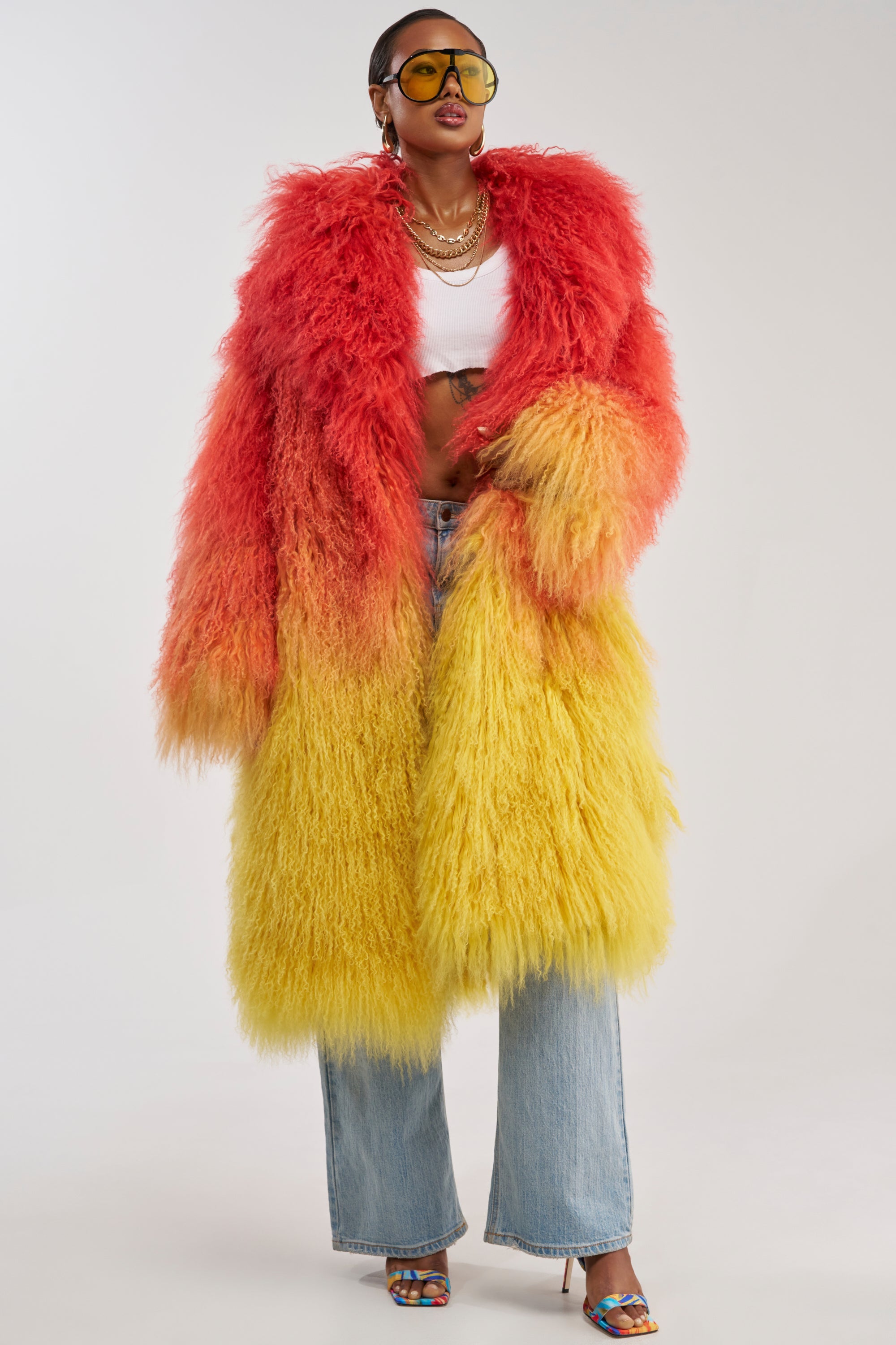TROPEZ GENUINE MONGOLIAN FUR COAT