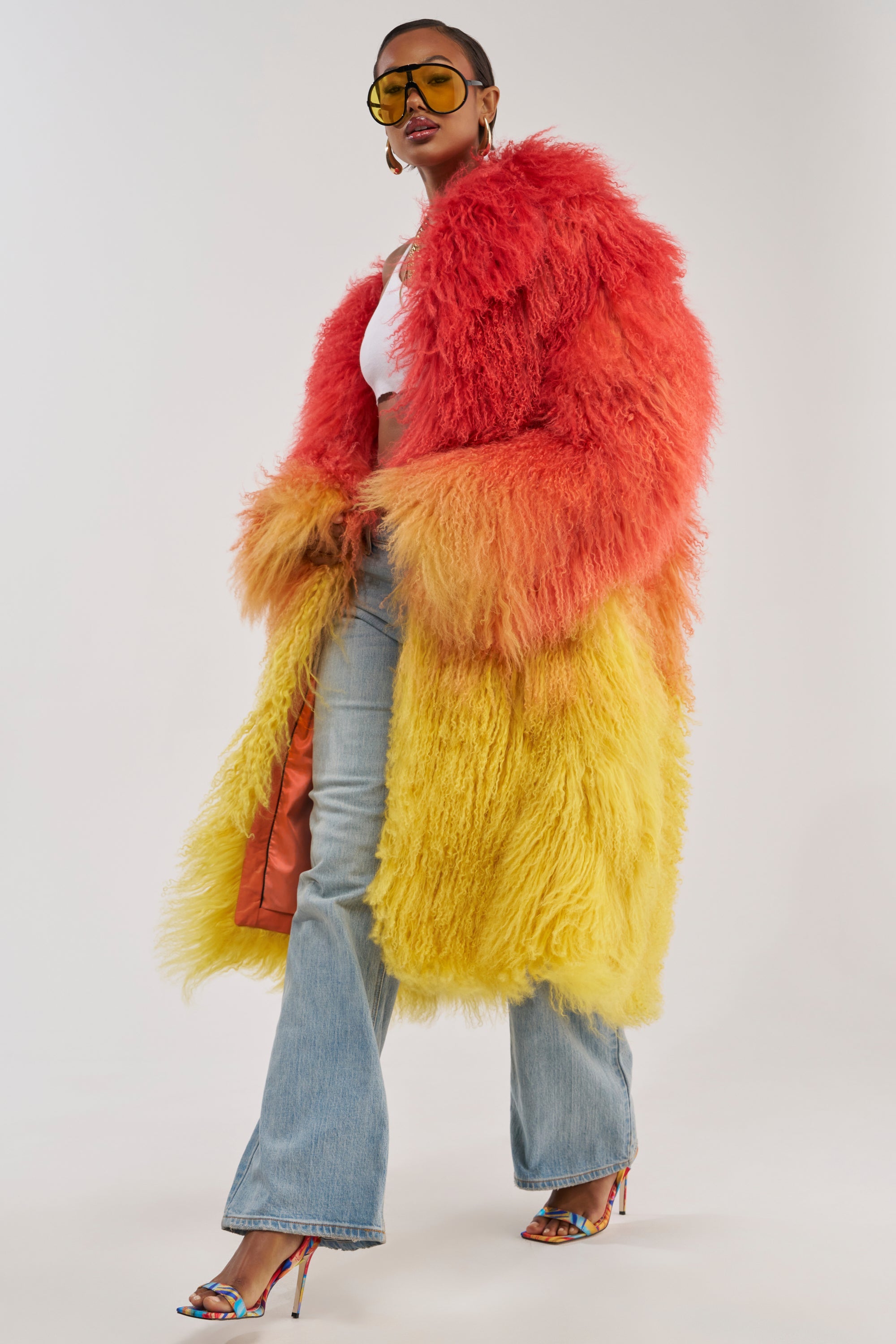 TROPEZ GENUINE MONGOLIAN FUR COAT