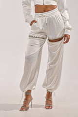 CALL BACK CUTOUT SATIN JOGGER
