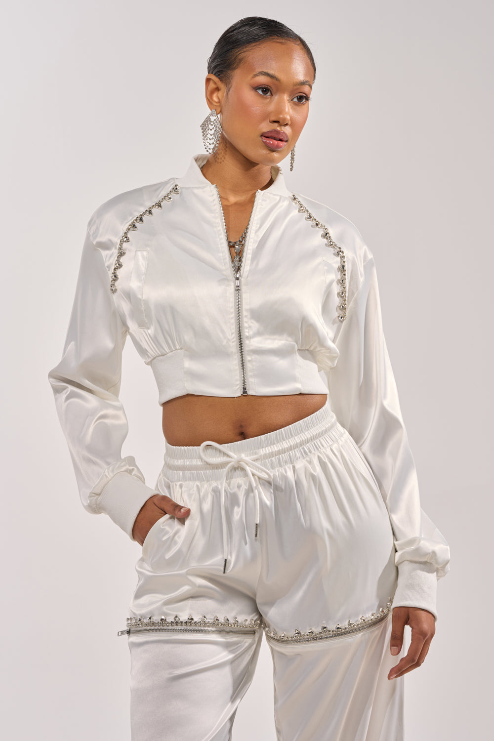CALL BACK SATIN BOMBER