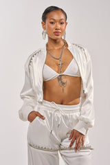 CALL BACK SATIN BOMBER