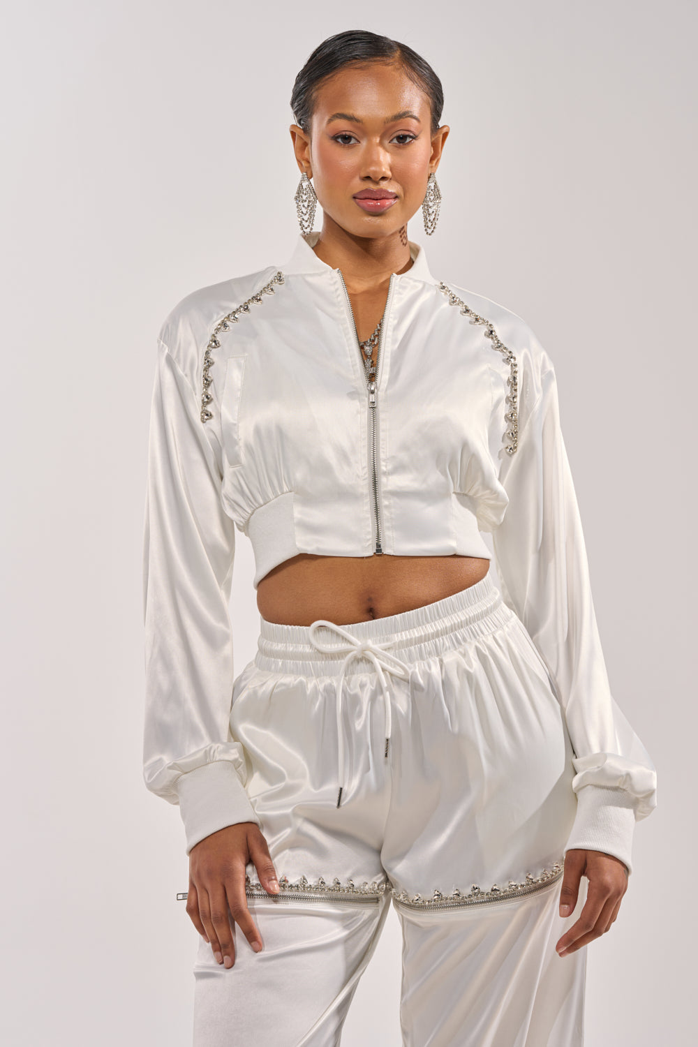 CALL BACK SATIN BOMBER