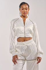CALL BACK SATIN BOMBER