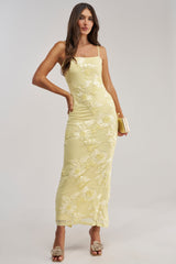 TRY TO KEEP UP FLORAL MIDI DRESS IN YELLOW