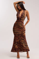 PRESSURE STAYS ON CHEETAH MIDI DRESS