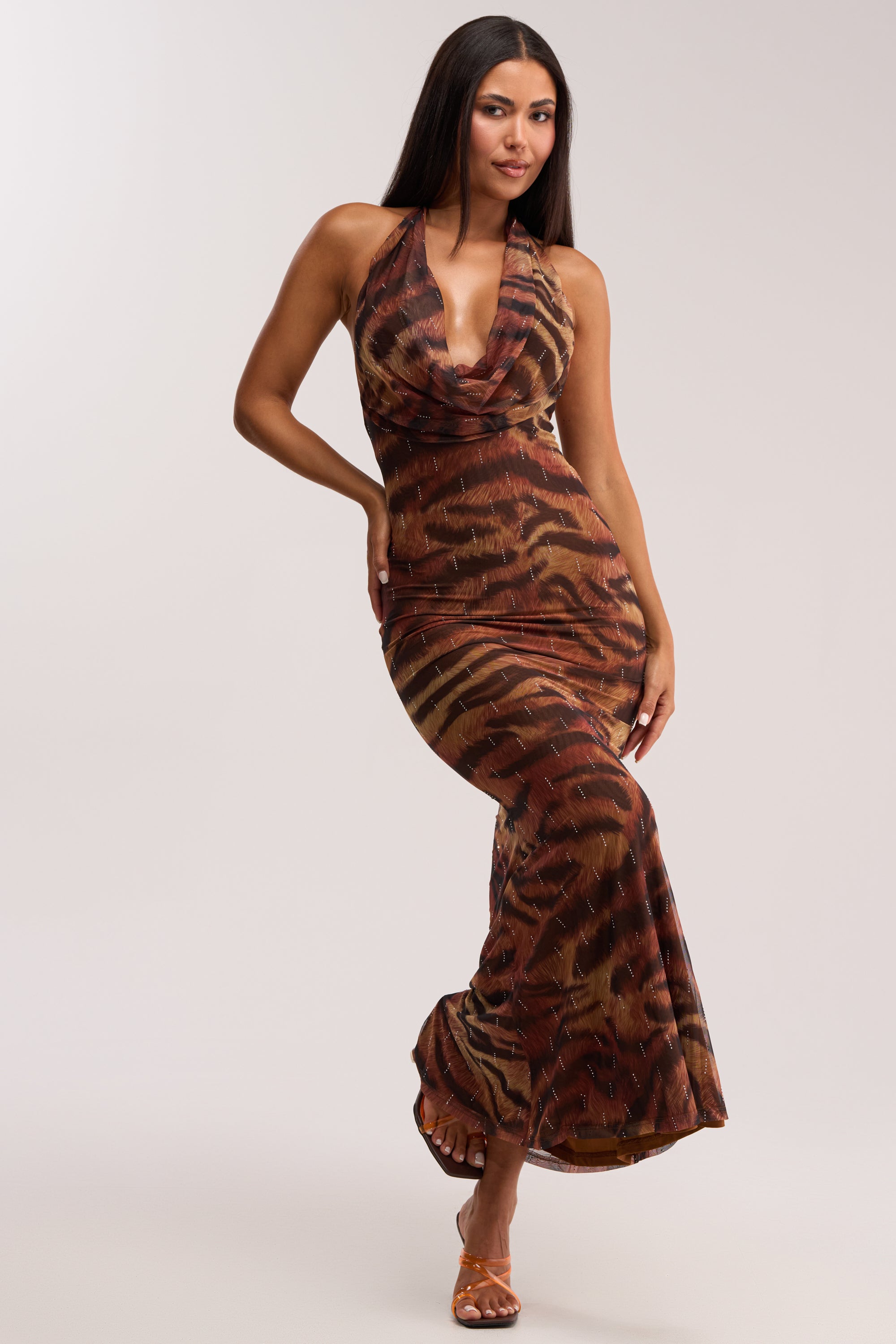 PRESSURE STAYS ON CHEETAH MIDI DRESS
