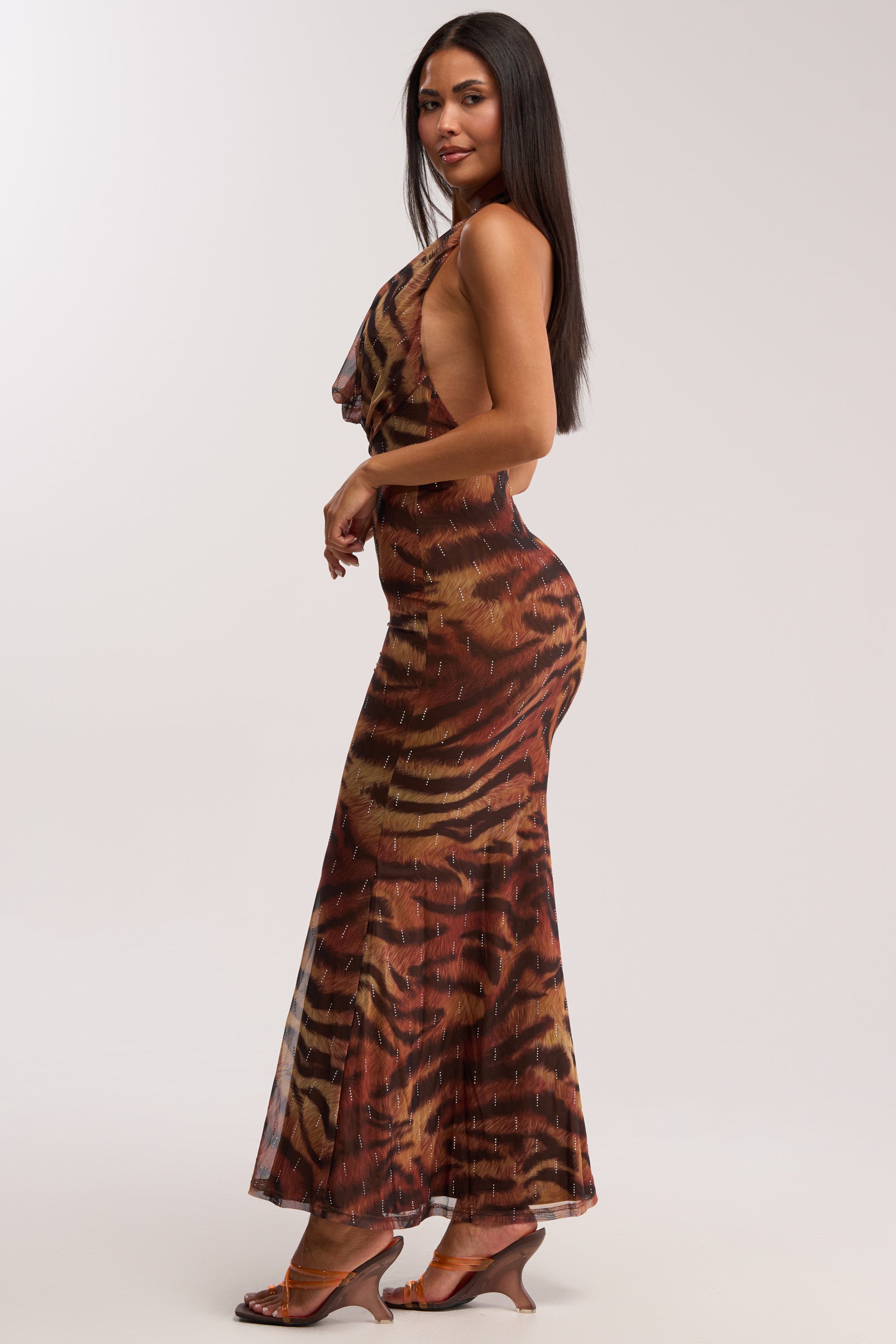 PRESSURE STAYS ON CHEETAH MIDI DRESS