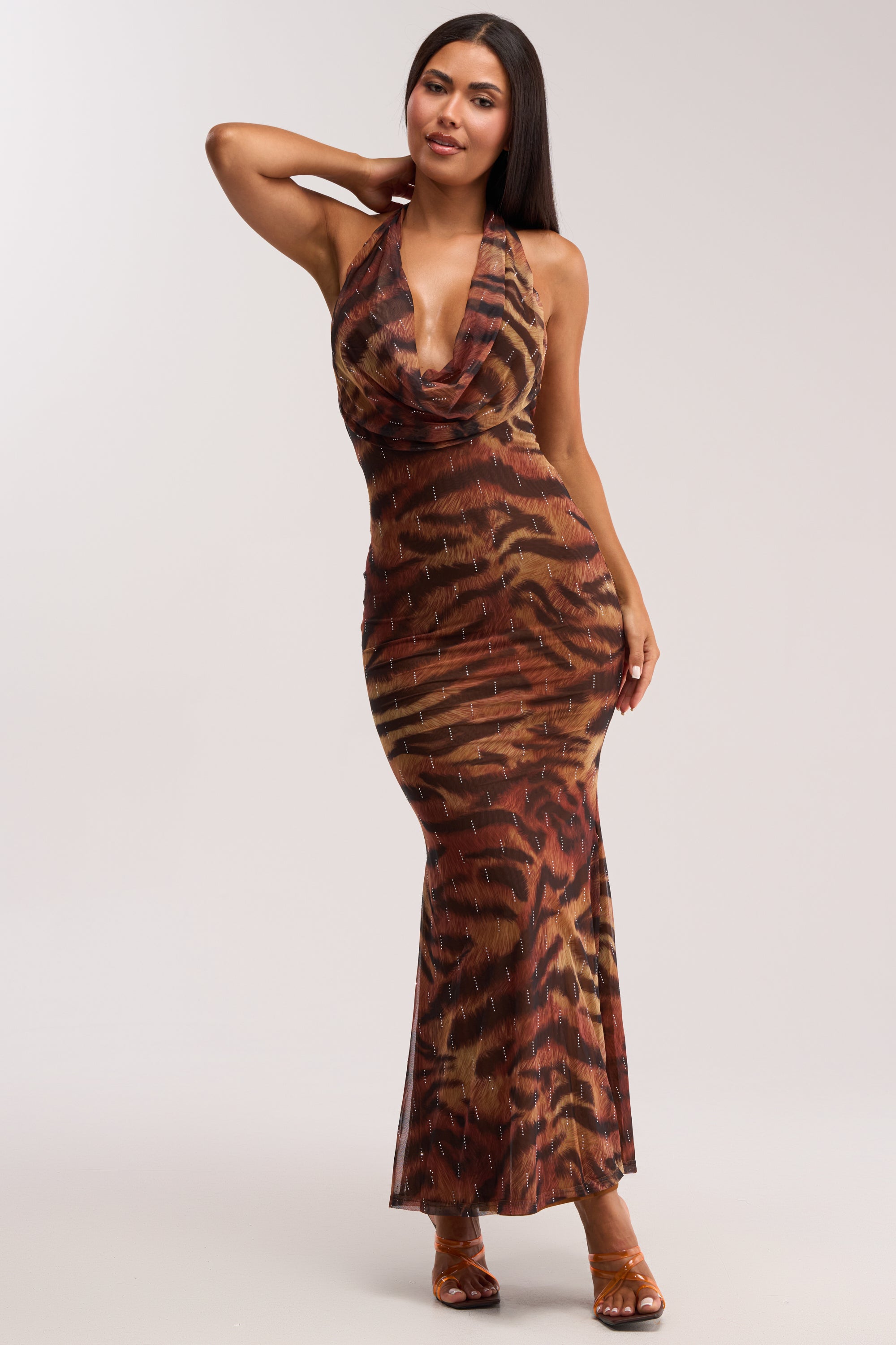 PRESSURE STAYS ON CHEETAH MIDI DRESS