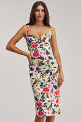 TALK IS CHEAP FLORAL MIDI DRESS