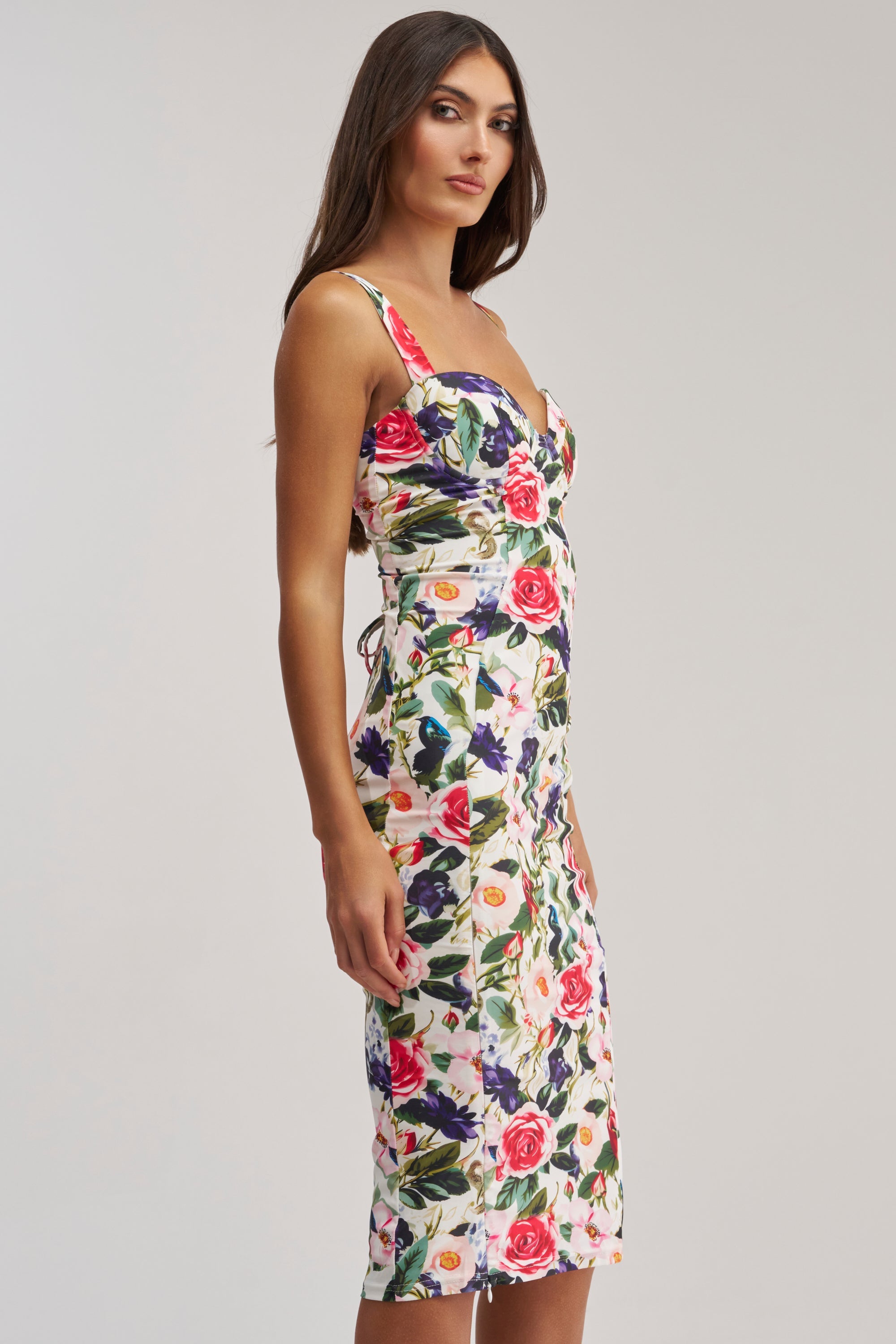 TALK IS CHEAP FLORAL MIDI DRESS