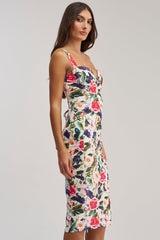 TALK IS CHEAP FLORAL MIDI DRESS