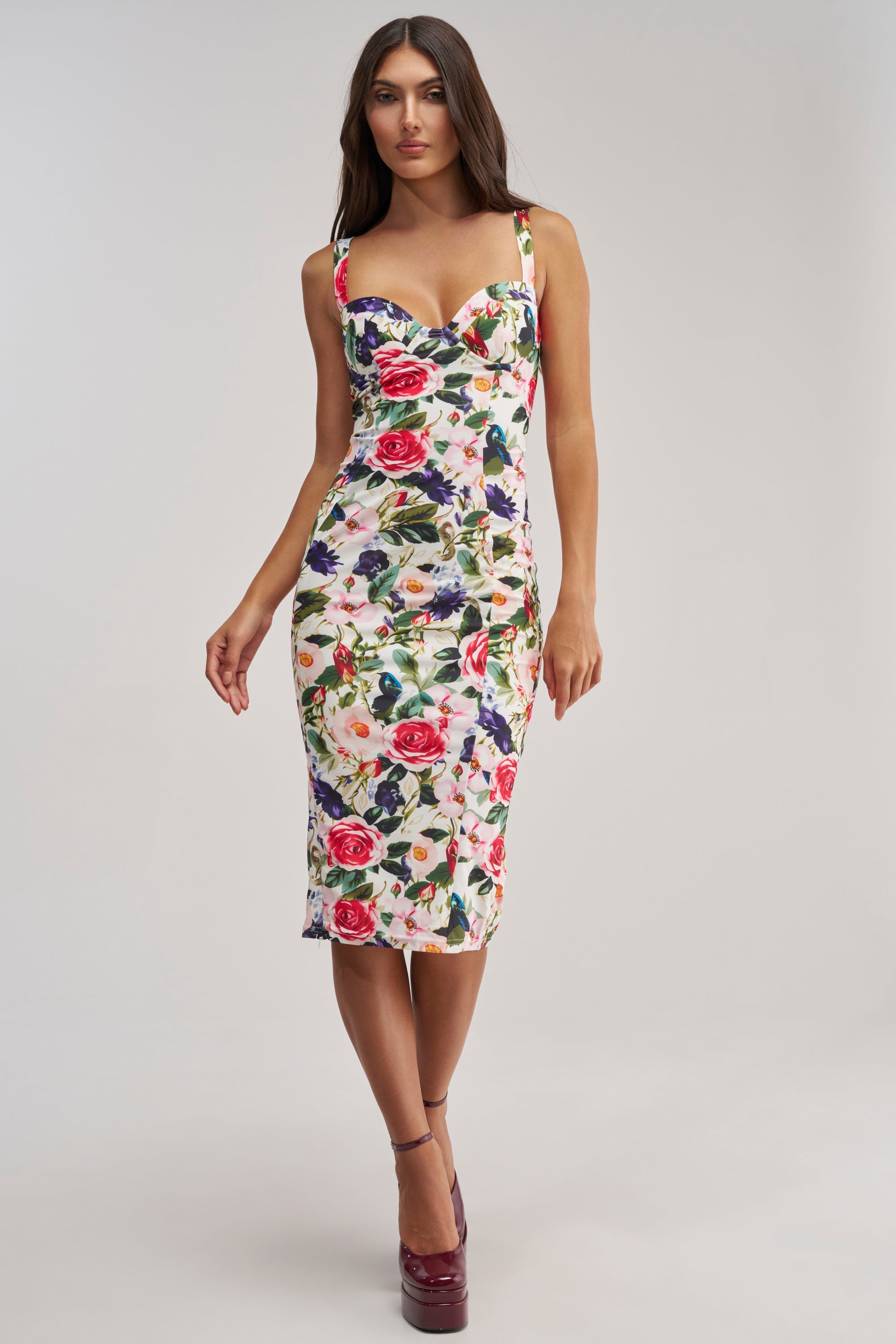 TALK IS CHEAP FLORAL MIDI DRESS