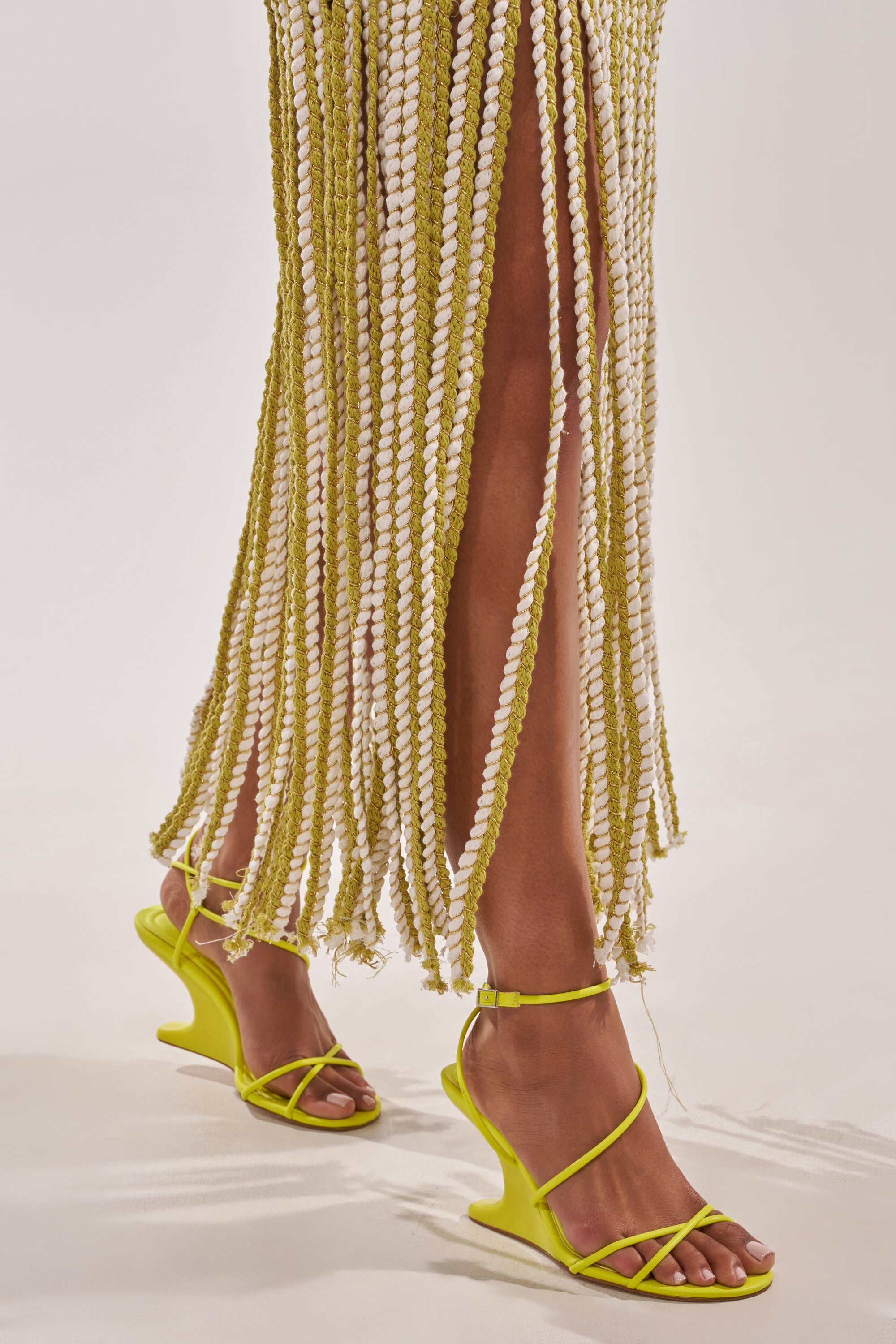 AZALEA WANG VINTARA YELLOW NOVELTY WEDGE STRAP SANDAL
