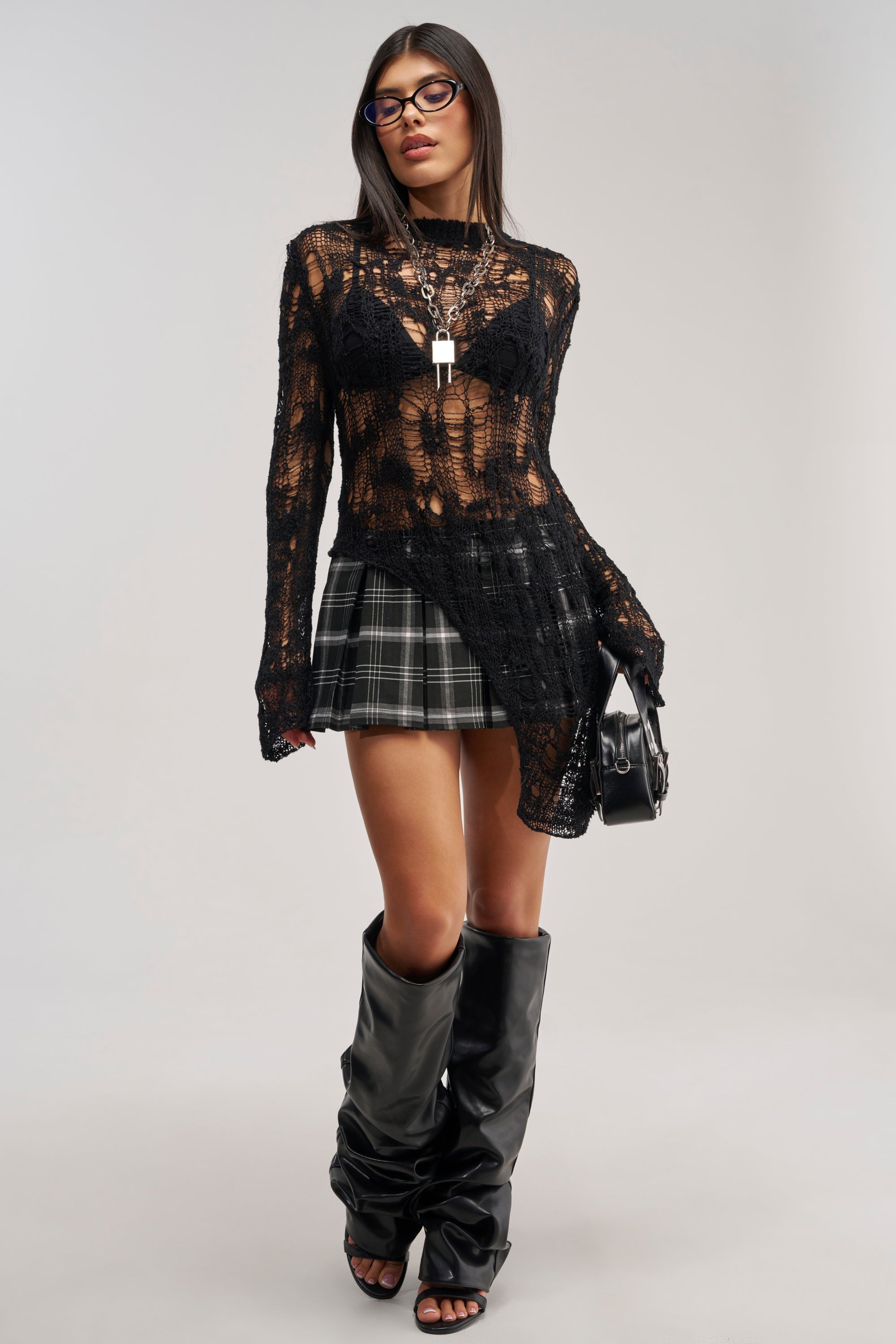 ASYMMETRICAL KNIT SWEATER
