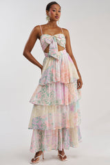 DAY DREAMER MULTICOLORED CHIFFON MAXI DRESS