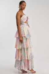 DAY DREAMER MULTICOLORED CHIFFON MAXI DRESS