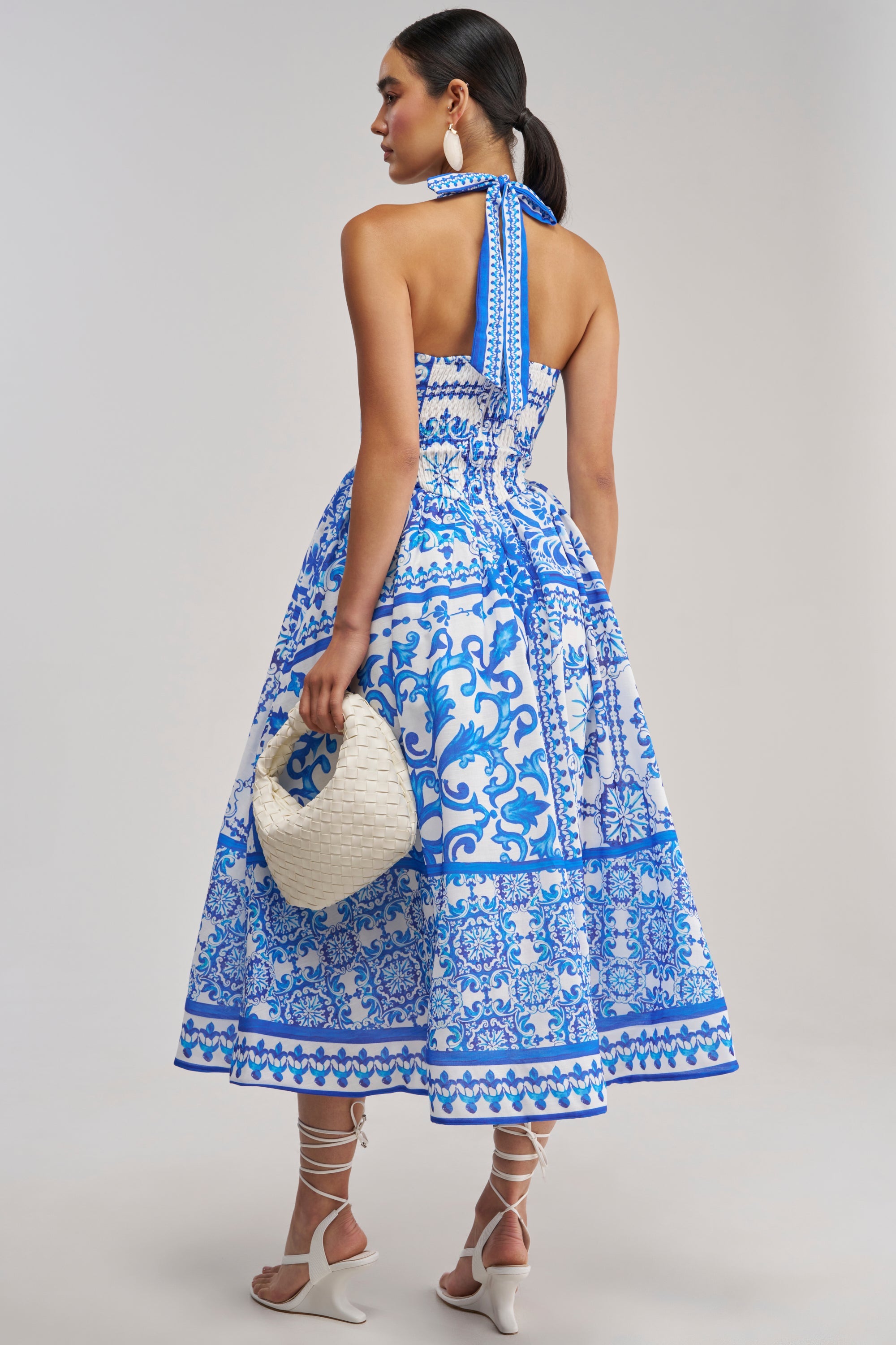 COCO CRUSH PRINTED HALTER MIDI DRESS