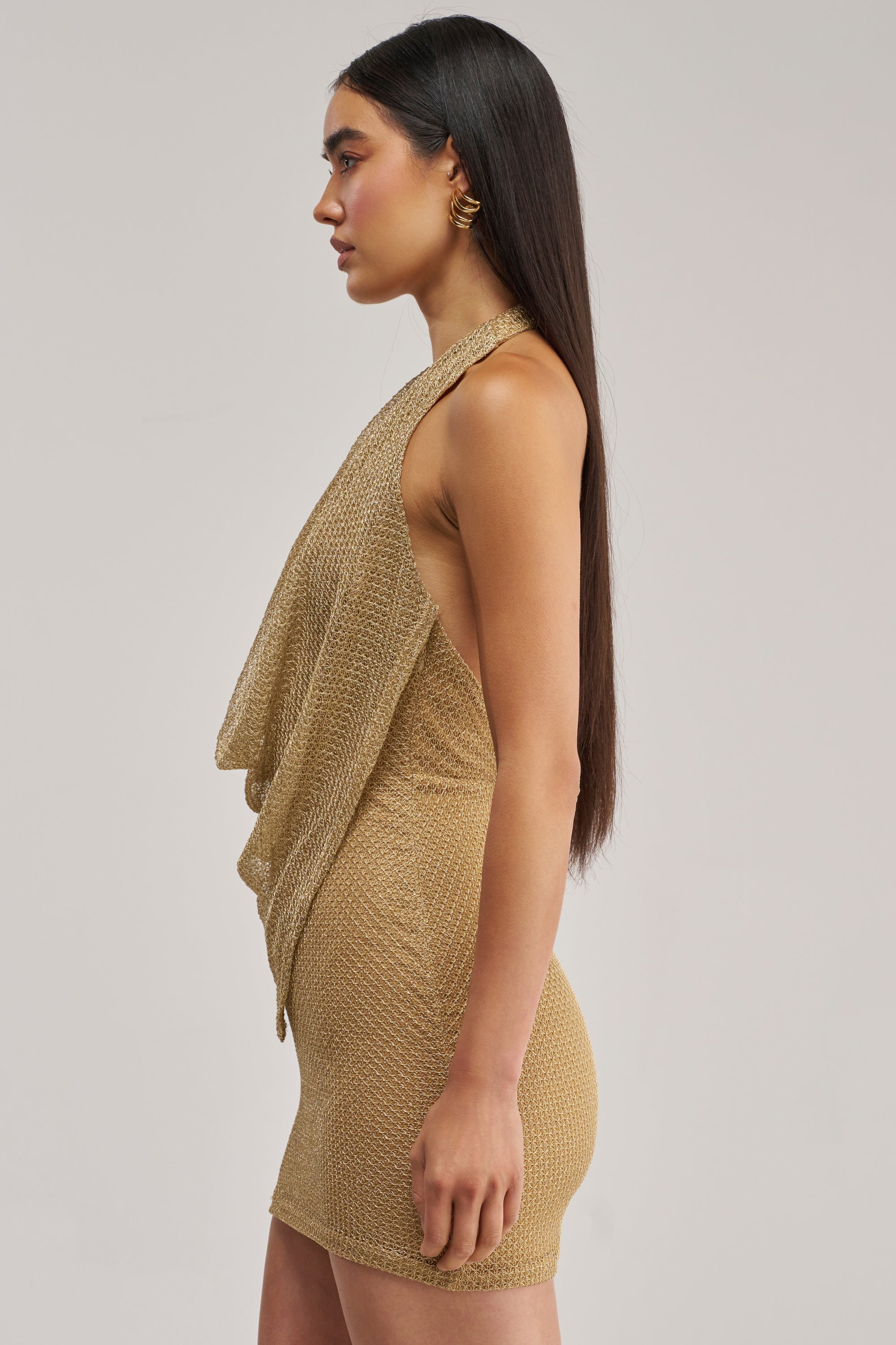ELECTRIC GLOW WOVEN MINI DRESS