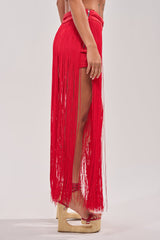 ON THE EDGE FRINGE SKIRT