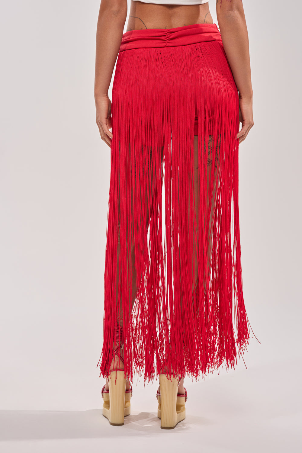 ON THE EDGE FRINGE SKIRT