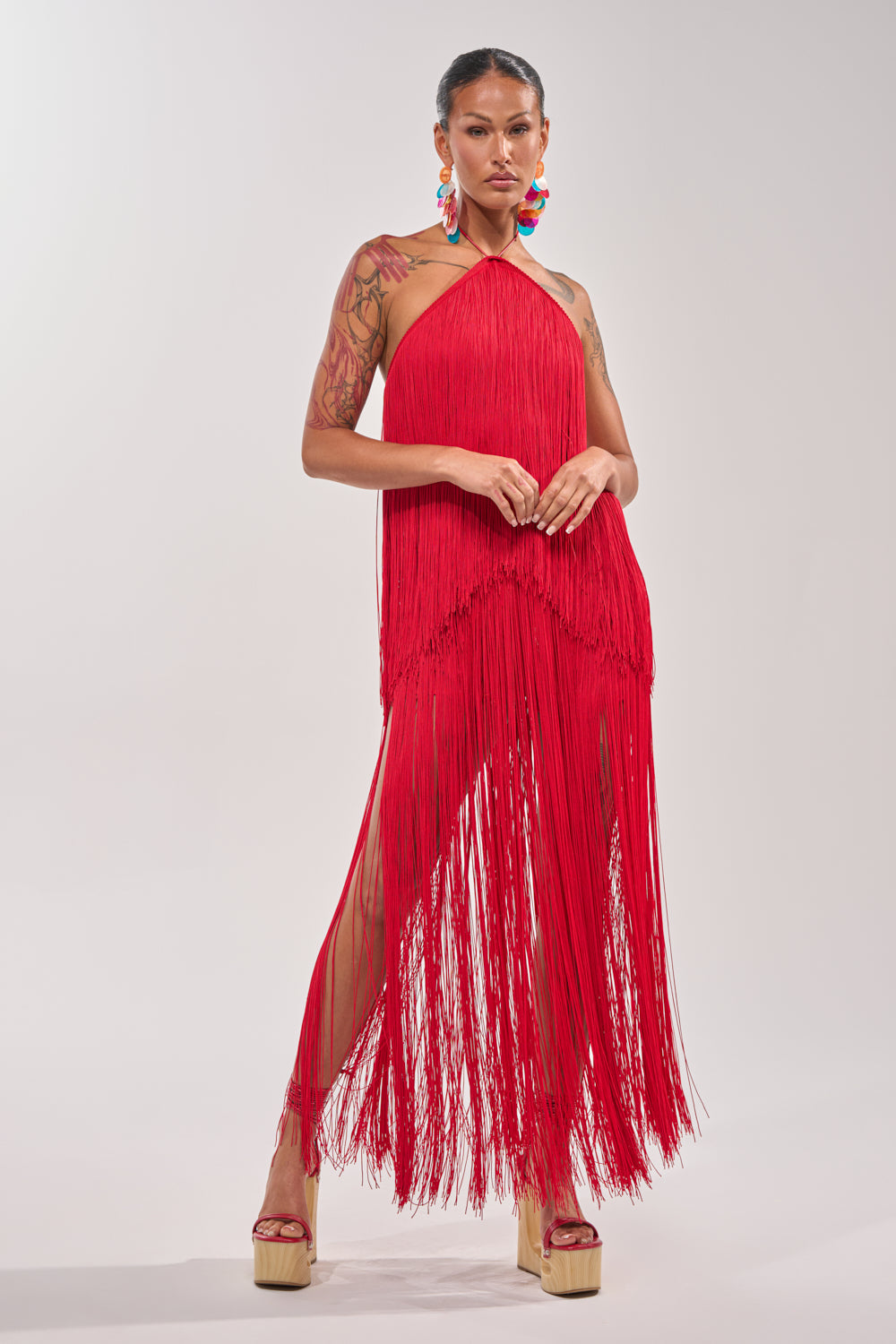 ON THE EDGE FRINGE SKIRT